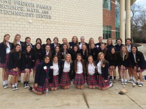 Ursuline's UA Soccer and Lacrosse teams heading to City Hall to represent students at the City Plan Commission meeting Feb. 21 Photo courtesy of Ursuline Academy