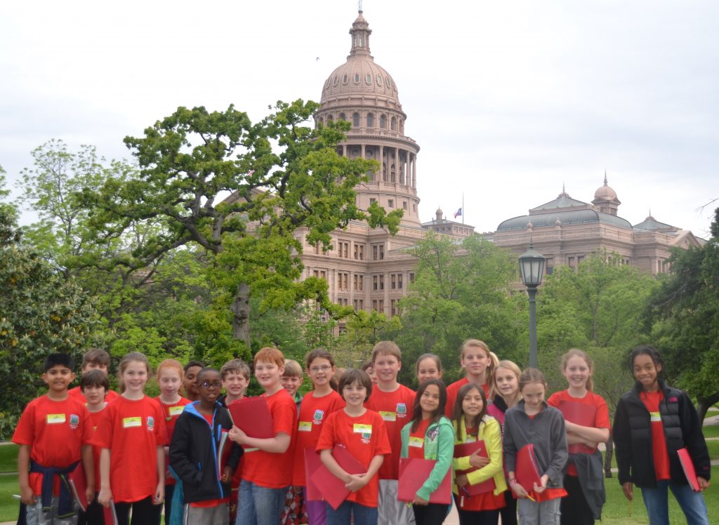 Students visit the Capitol as a part of a two-day trip