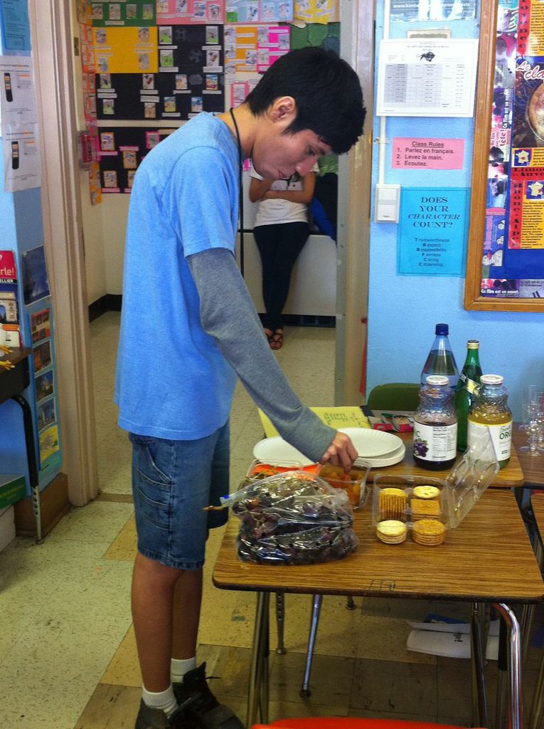 Senior Marcos Perez helps himself to some snacks.