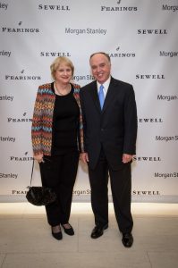 Joann and Chuck Penge pose at last week's Morgan Stanley grand opening party: Bruno photography