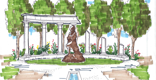 A conceptual rendering of the Via Dolorosa sculpture garden