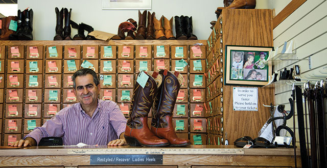 George Nikolopoulos, owner of The Cobbler at Preston and Royal: Photo by Kim Leeson