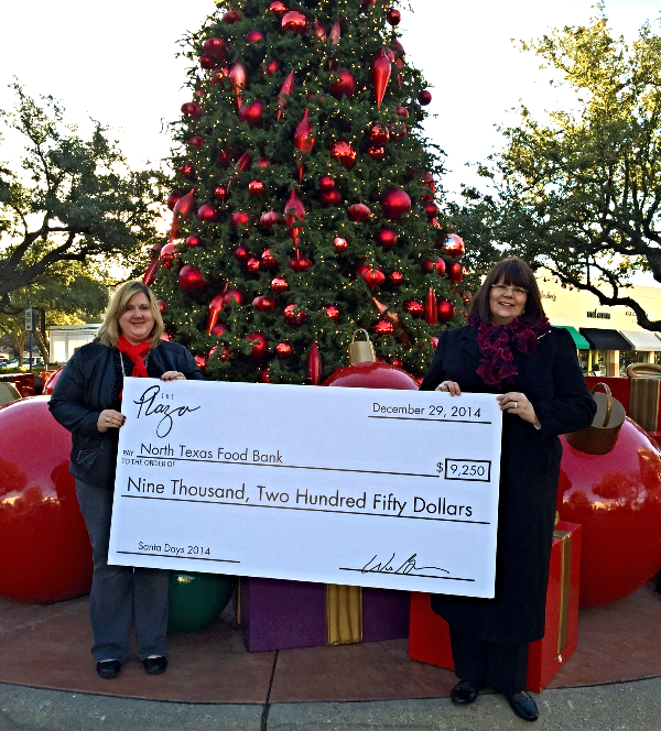 Pam Spadaro (right), Senior Vice President at US Trust Bank of America Private Wealth Management, presented the Santa Days check to Lisa Farrow (left), Marketing Coordinator for North Texas Food Bank.