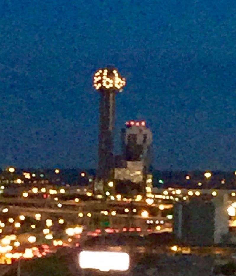 Reunion Tower's tribute to the legendary Ebby Halliday, via Facebook. 