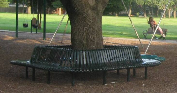 Bench in Preston Hollow Park, donated by the Preston Hollow Early Childhood Association (PHECA). 