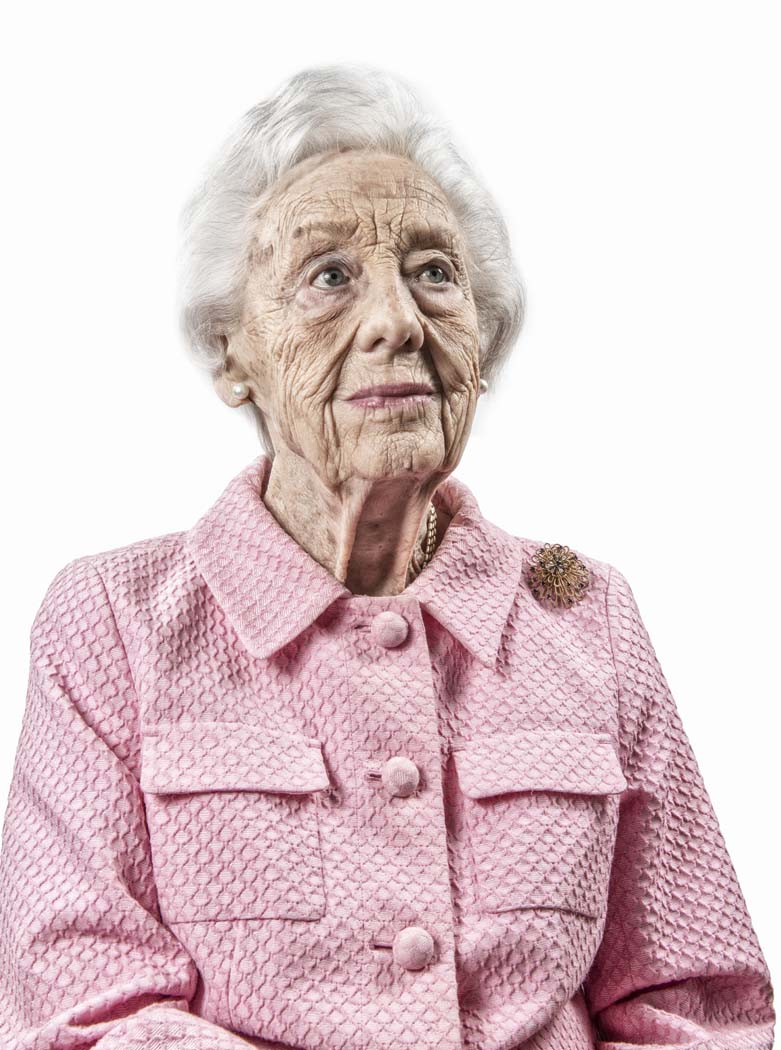Mrs. Chevie McDonald poses for a portrait at the Edgemere Retirement Community in Dallas, TX on Oct. 1, 2015. At the outbreak of WWII, McDonald was a merchandise buyer for Macy’s. She then graduated from the first class of WAVES, Women Appointed for Voluntary Emergency Services. For over two years she helped break code for the US military. Photo by Danny Fulgencio