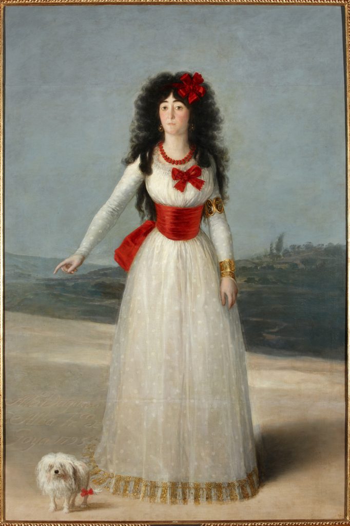 The Duchess of Alba in White, 1795, Francisco de Goya y Lucientes (Spanish, 1746-1828) . Oil on canvas. Colección Duques de Alba, Palacio de Liria, Madrid.