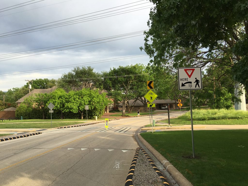 New yield signs and striping will help remind drivers on the Northaven Trail.