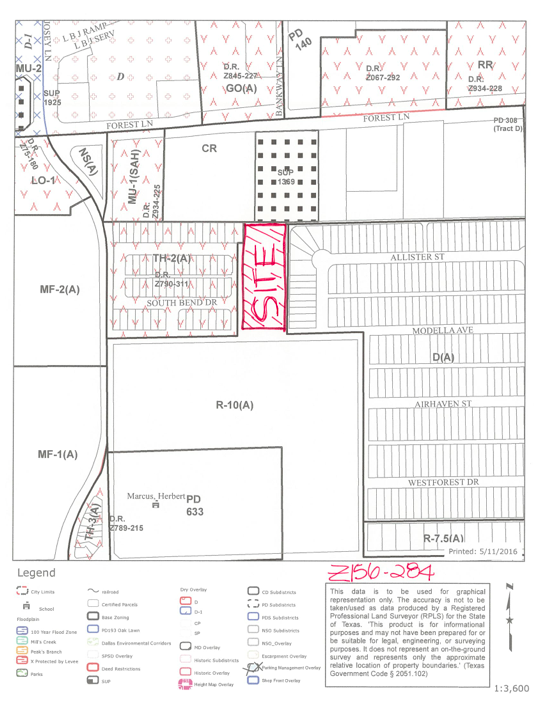 The site map for the proposed zoning change at 2963 Modella Ave. 