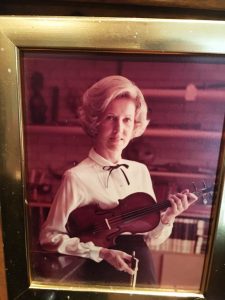 Gloria 'Dode' Stroud pictured with her rare Petrus Guarnerius violin that was handcrafted in 1740 in Cremona, Italy.