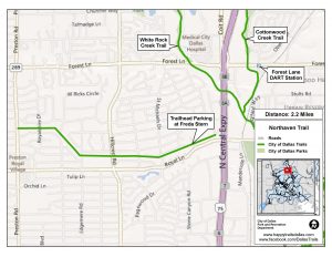 Click to see a larger Northaven Trail map at happytrailsdallas.com/trail-maps (Map courtesy of the City of Dallas)