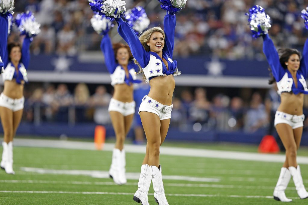 Dallas Cowboys Cheerleaders during the Cowboys 27-26 win over the New York Giants at AT&T Stadium in Arlington, Texas.  Photo by James D. Smith/Dallas Cowboys