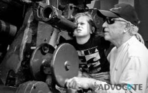 World War II veteran and his grandson aboard the USS Battleship Texas.