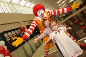 Ronald McDonald with Stephen and Braden Head at the Trains at Northpark in 2012.