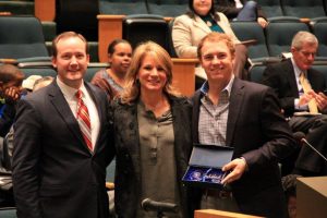 Councilmembers Philip Kingston and Jennifer Staubach Gates pose with Jesuit alumnus Jordan Spieth: District 14/Facebook