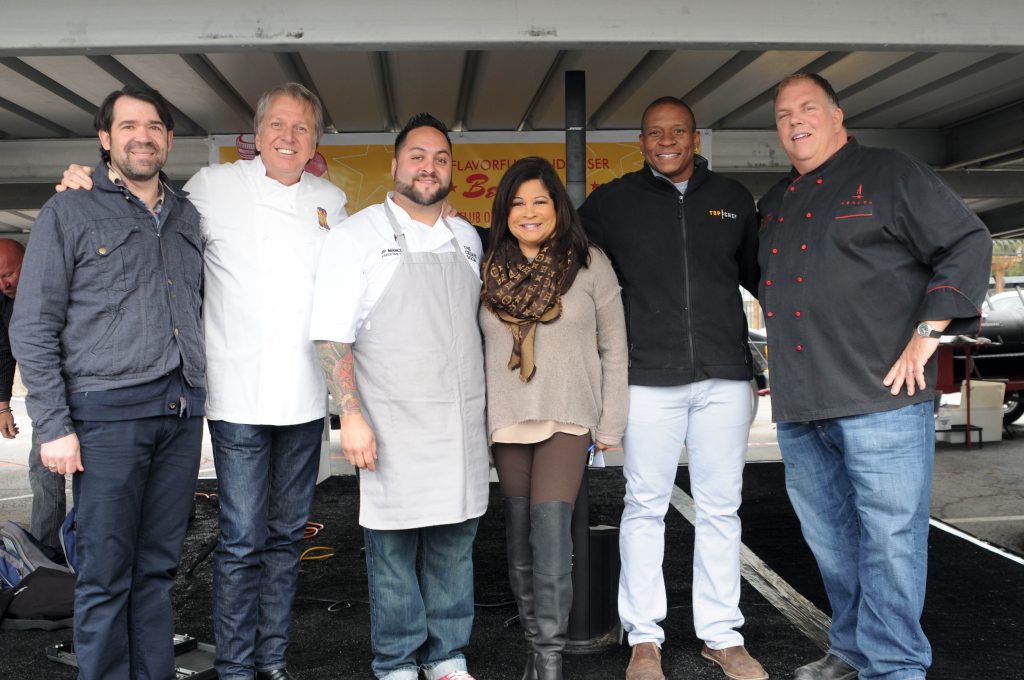 Sonny Bryan's CEO Brent Harman with the Chefs & MC Clarice Tinsley