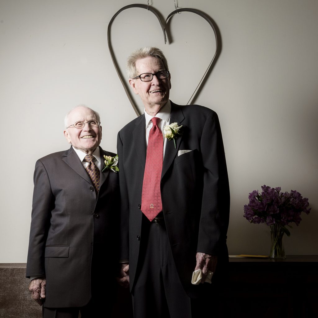 Jack Evans and George Harris on their wedding day. (Photo by Danny Fulgencio)