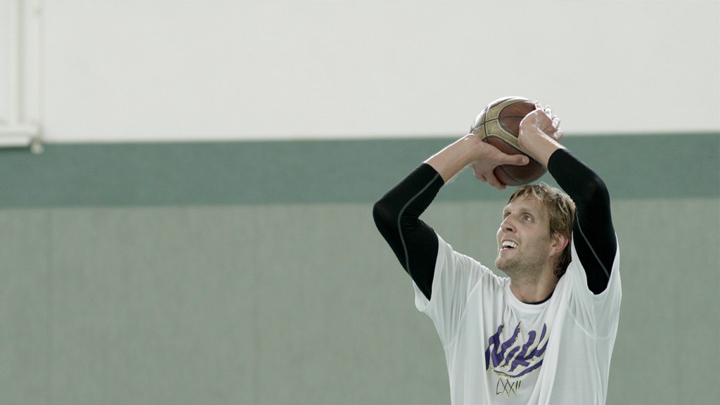 Dirk Nowitzki in NOWITZKI: THE PERFECT SHOT, a Magnolia Pictures release. Photo courtesy of Magnolia Pictures. 