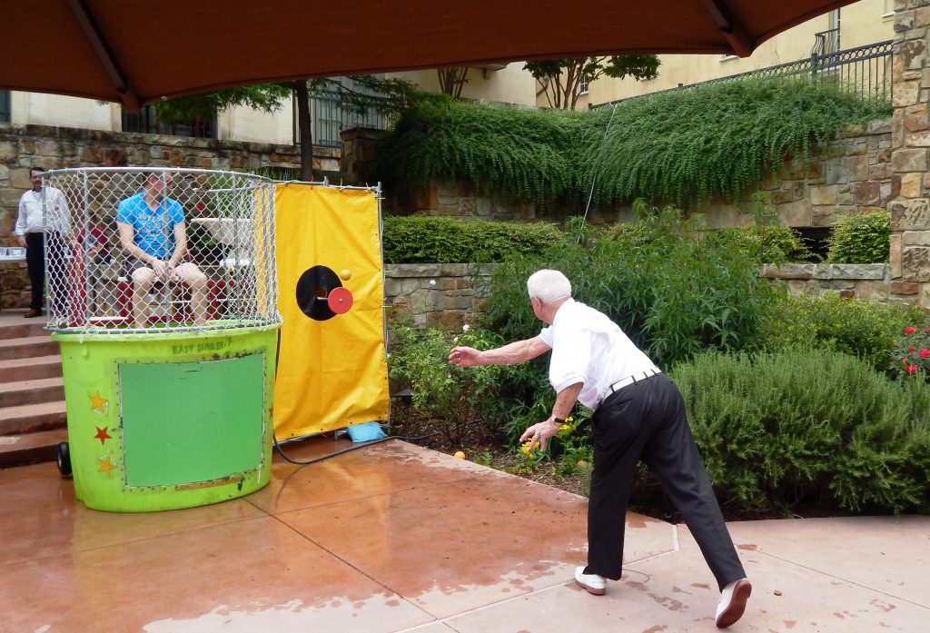 John Falldine gets dunked for a good cause