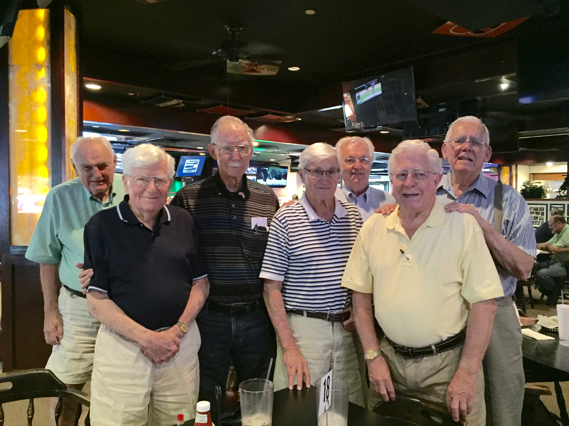 The Romeos at Midway Point included, from left, Phil Faulkner, Denis McMahon, Charlie Doyle, Joe Bates, Richard Welch, Bob Kelly and Roger Nolan. (Photo by Lauren Law)