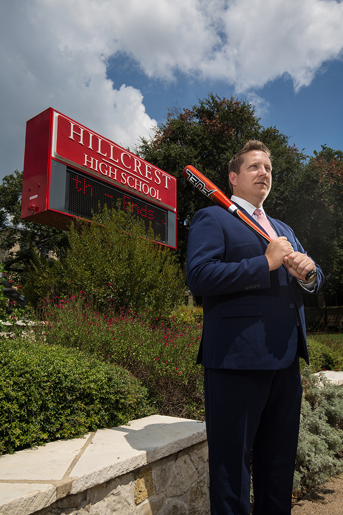 Hillcrest High School’s Principal Chris Bayer started the fall semester as the school’s newest addition. The principal coached football and baseball in DISD. (Photo by Rasy Ran)