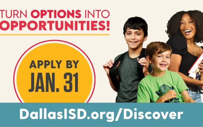 Options into opportunities. Dallas ISD social media image.