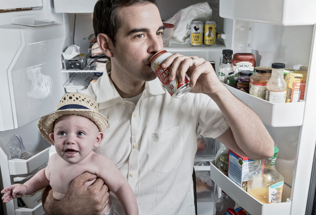 Neighborhood Services chef, Jeff Bekavac, at home with his son, Bowen: Photo by Danny Fulgencio